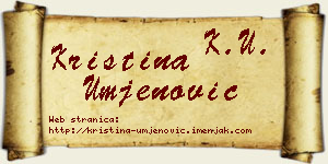 Kristina Umjenović vizit kartica
